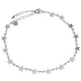 Bracelet de cheville en argent avec étoiles
